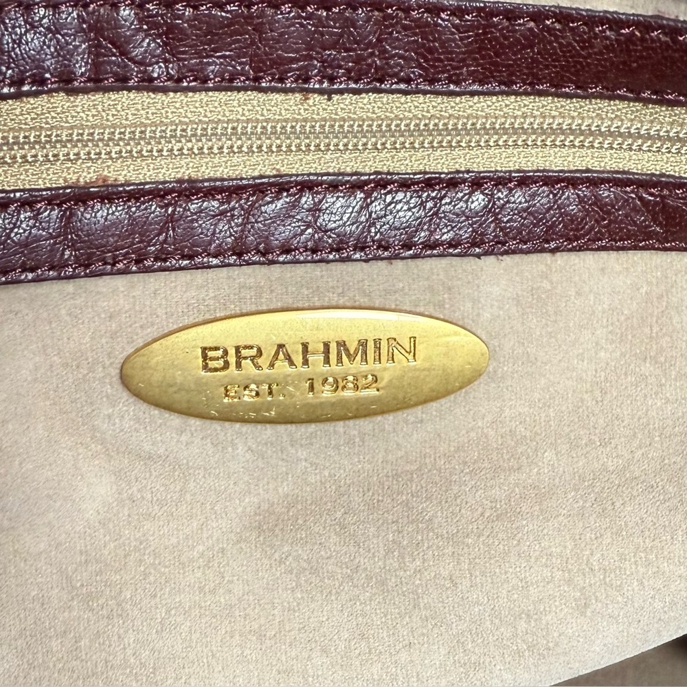 Brahmin Elisa Smooth & Quilted Leather Shoulder Bag Hobo - Picture 8 of 9